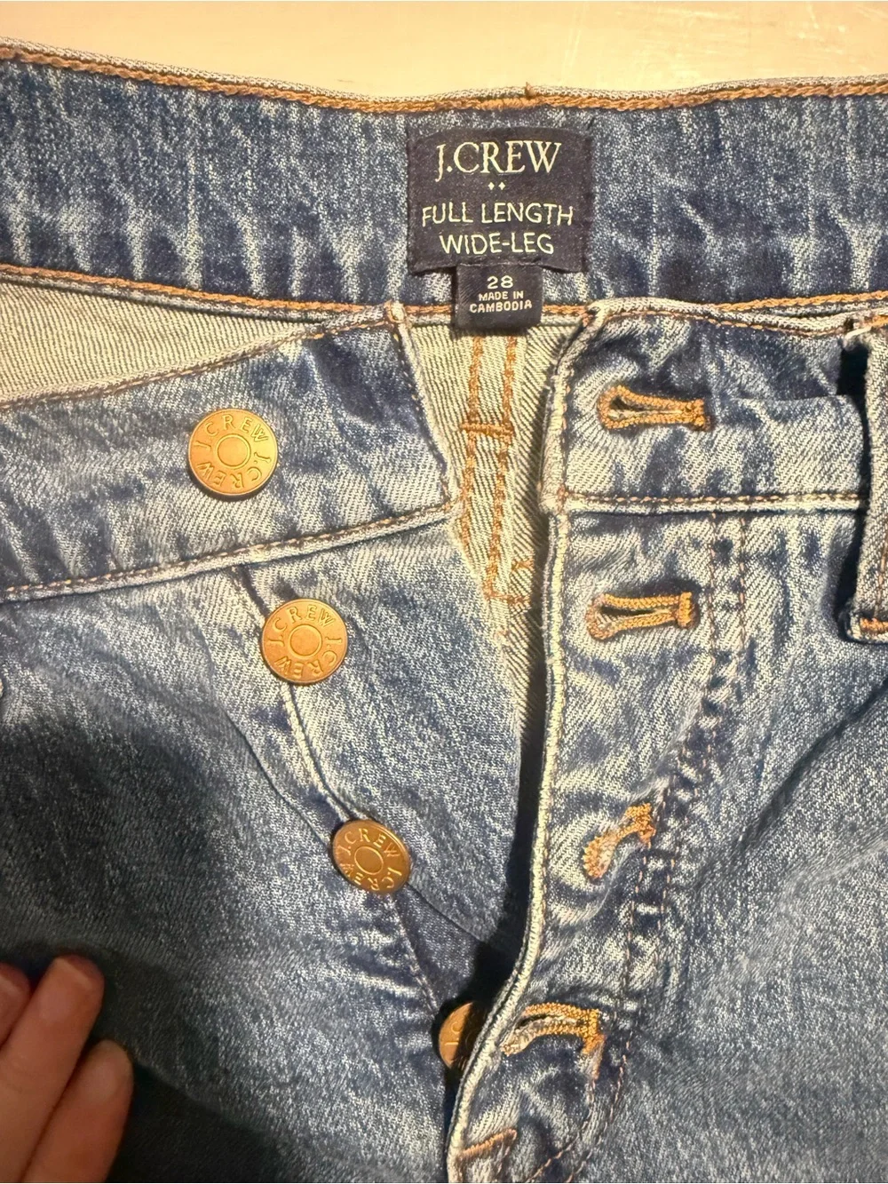 J.Crew Full-Length Wide-Leg Jeans – Size 28 – Medium Wash